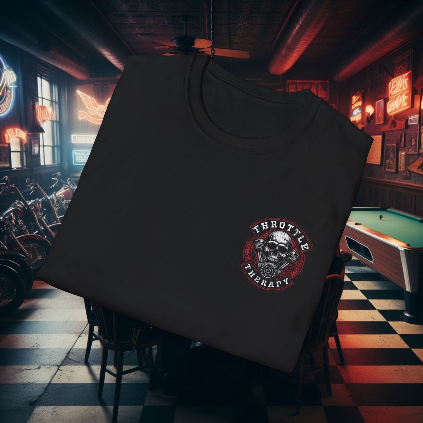 Throttle Therapy Graphic T-Shirt for Motorcycle Enthusiasts