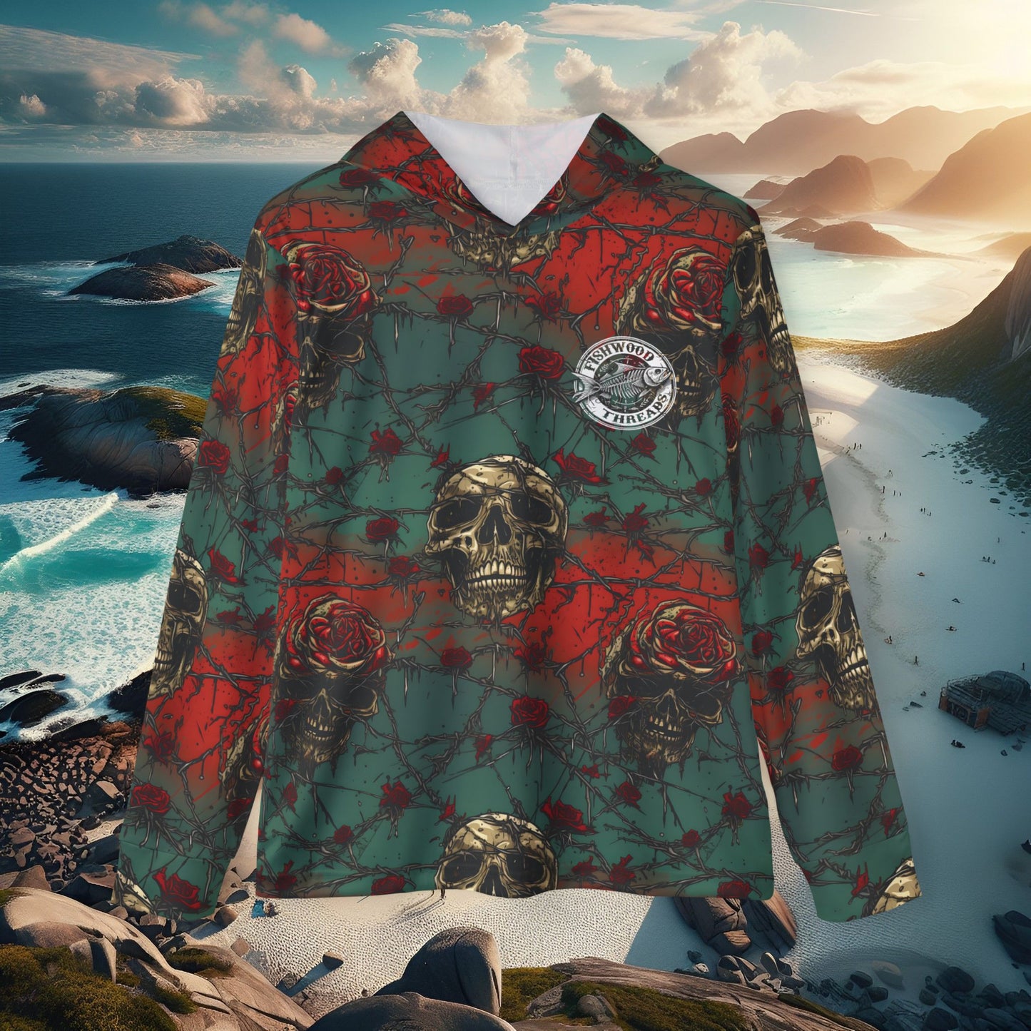 Men's Sports Warmup Hoodie - Fishwood Threads, Adventure & Outdoor Enthusiasts