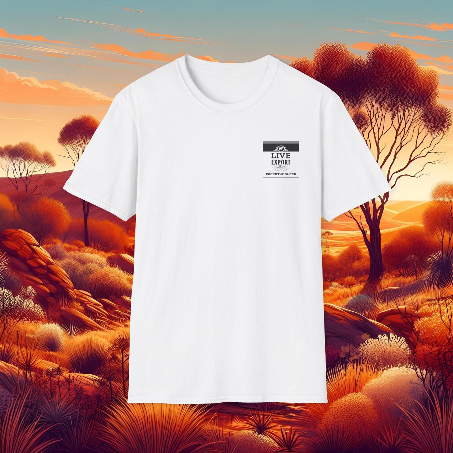Live Export Keep the Sheep Black & White Unisex Softstyle T-Shirt