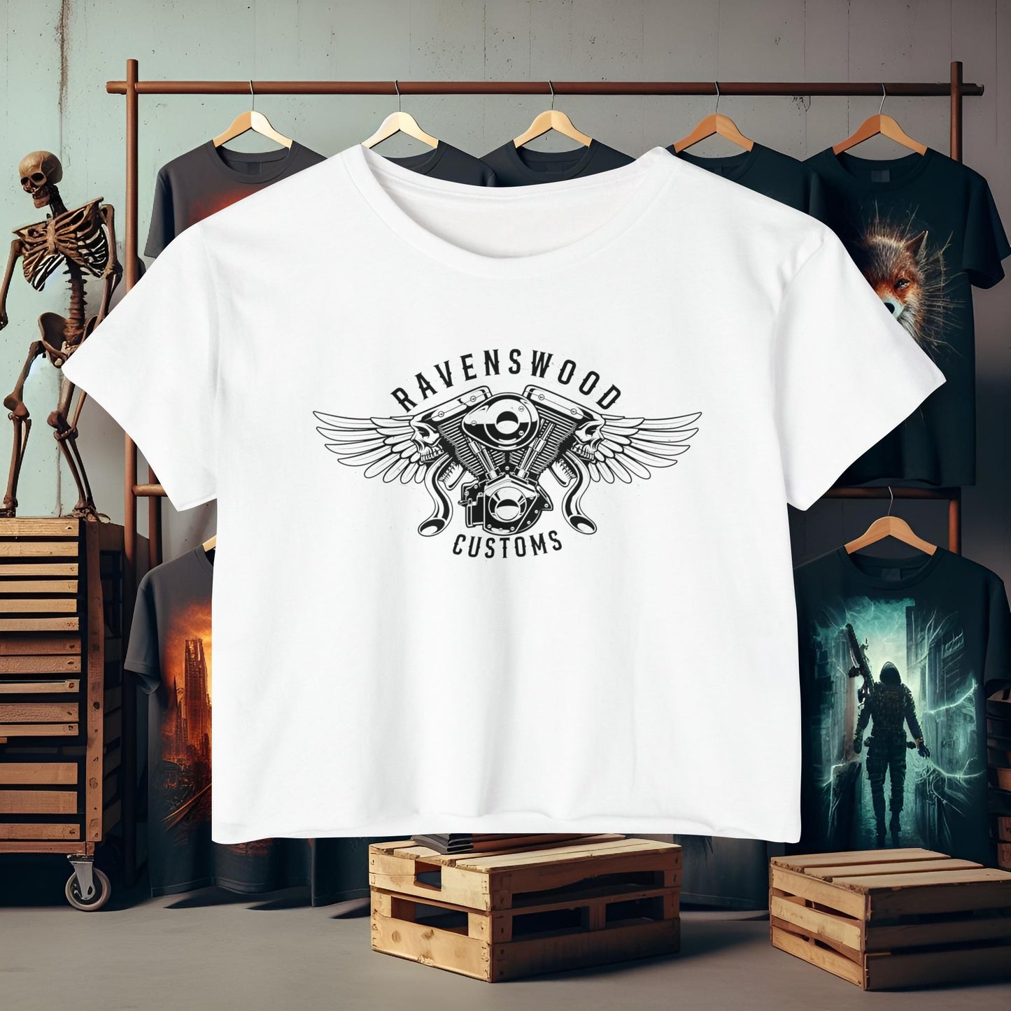 Ravenswood Customs Women's Festival Crop Top - Boho Chic Tee for Summer Events