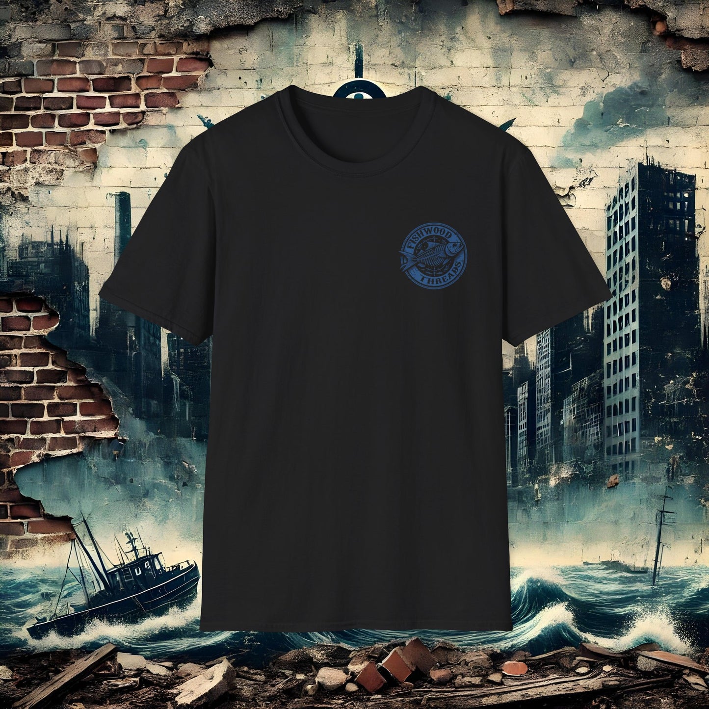 Fishwood Threads Fishing Adventure Unisex Softstyle T-Shirt - Perfect Gift for Anglers