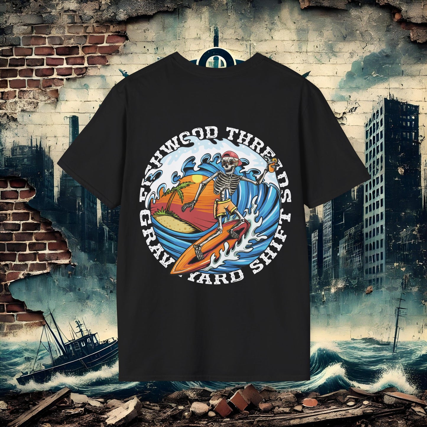 Fishwood Threads Graveyard Shift 1 Unisex Softstyle T-Shirt