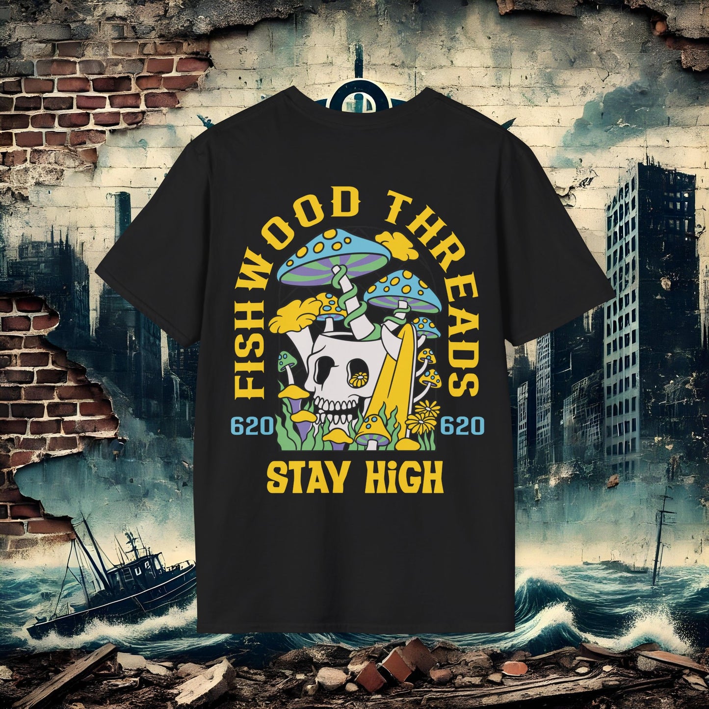 Fishwood Threads Stay High Unisex Softstyle T-Shirt