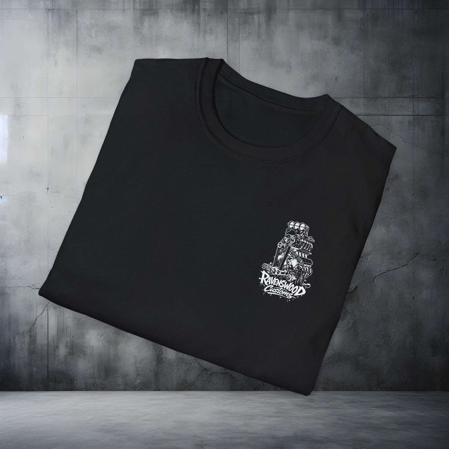 Ravenswood Customs Supercharged LS V8 Engine Graphic T-Shirt