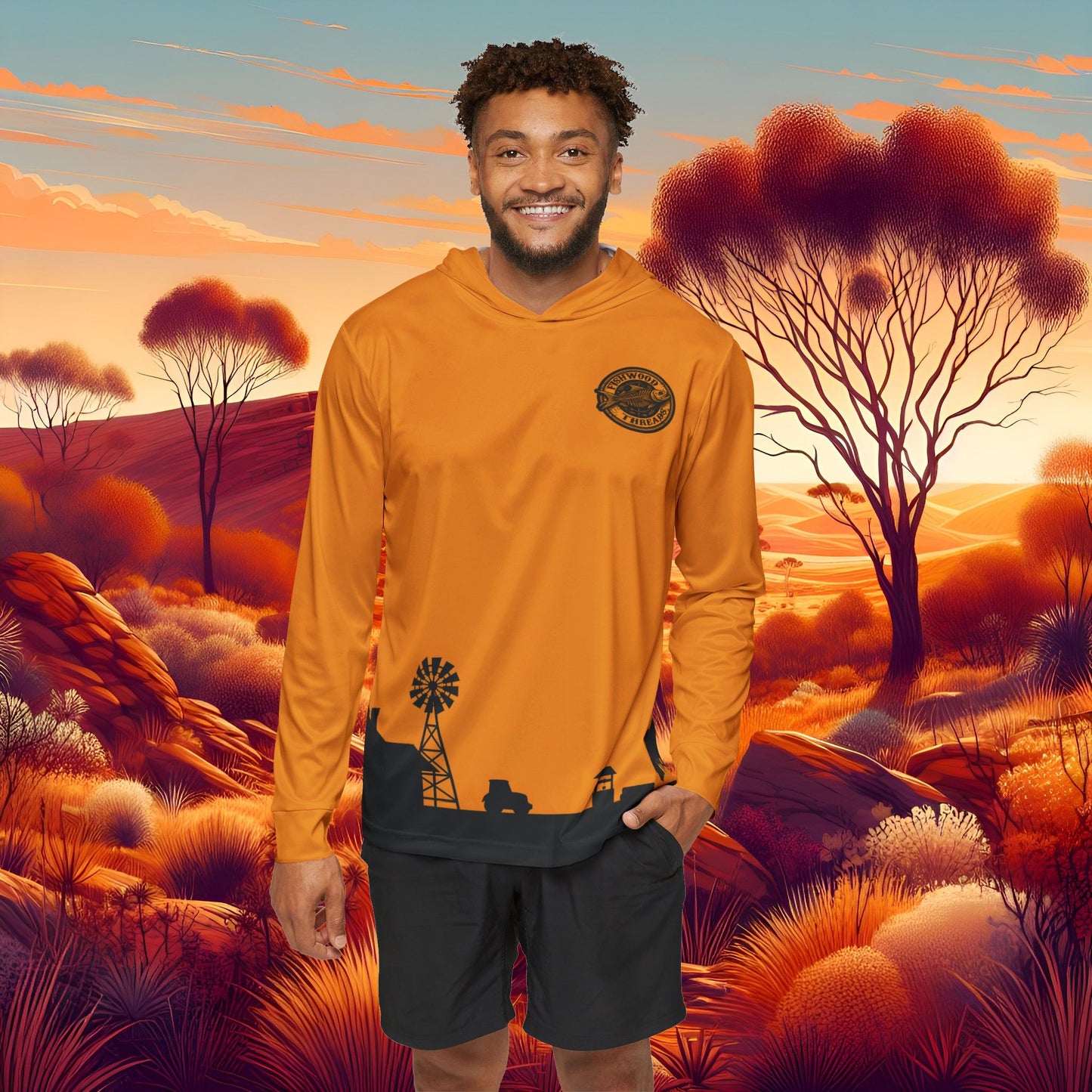 Men's Fishing Hoodie - Fishwood Threads, Adventure & Outdoor Enthusiasts