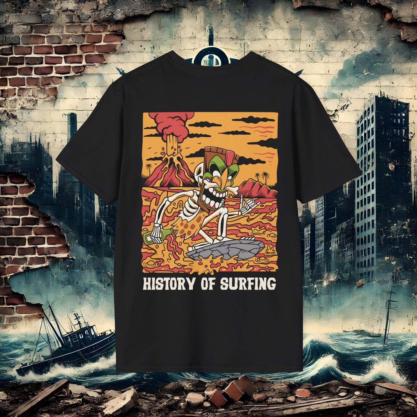 Fishwood Threads History of Surfing Unisex Softstyle T-Shirt