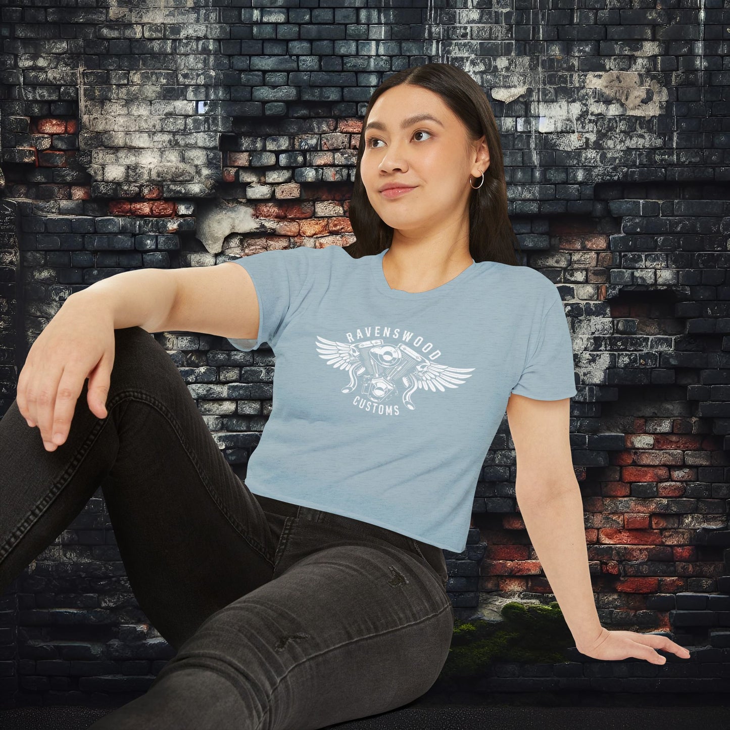 Ravenswood Customs Women's Festival Crop Top - Boho Chic Tee for Summer Events