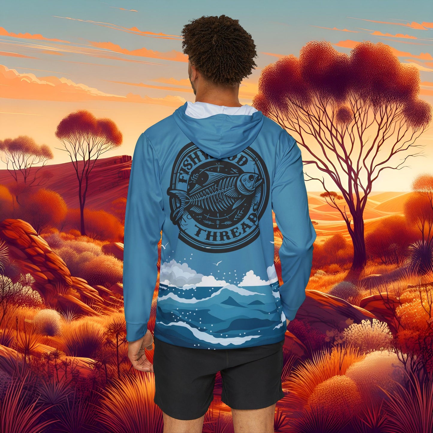 Men's Fishing Hoodie - Fishwood Threads, Adventure & Outdoor Enthusiasts