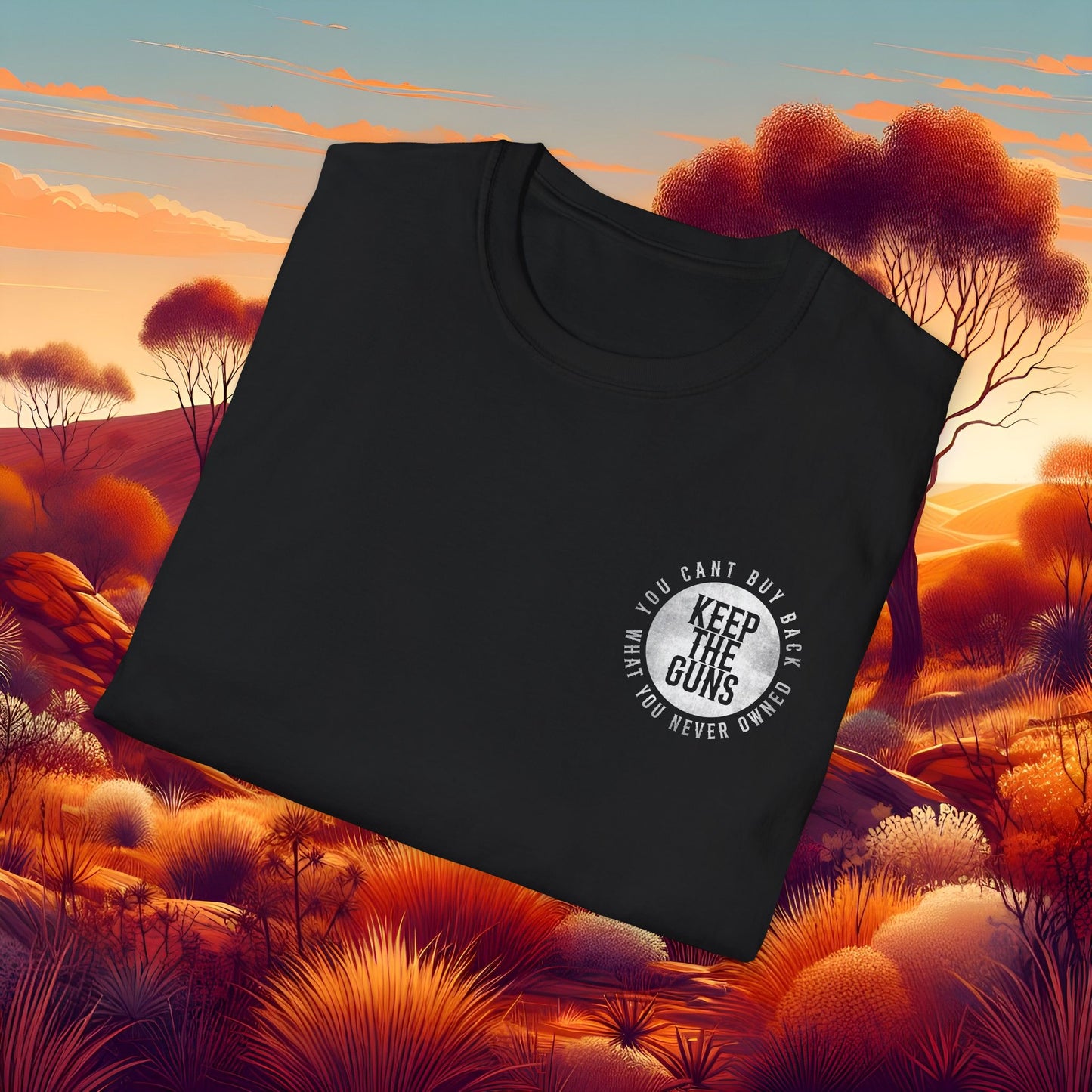 Unisex Softstyle T-Shirt: 'Keep the Guns' Graphic Tee