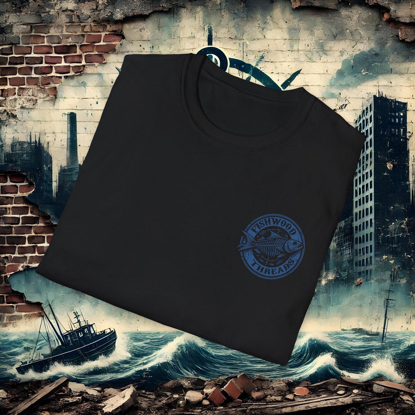 Fishwood Threads Fishing Adventure Unisex Softstyle T-Shirt - Perfect Gift for Anglers