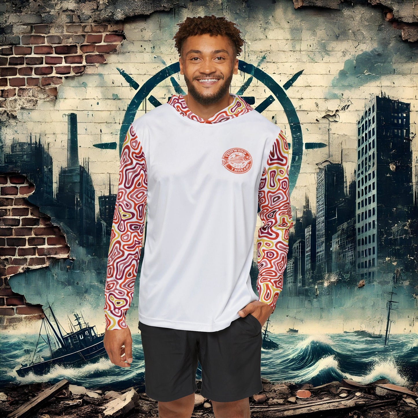 Men's Fishing Hoodie - Fishwood Threads, Adventure & Outdoor Enthusiasts