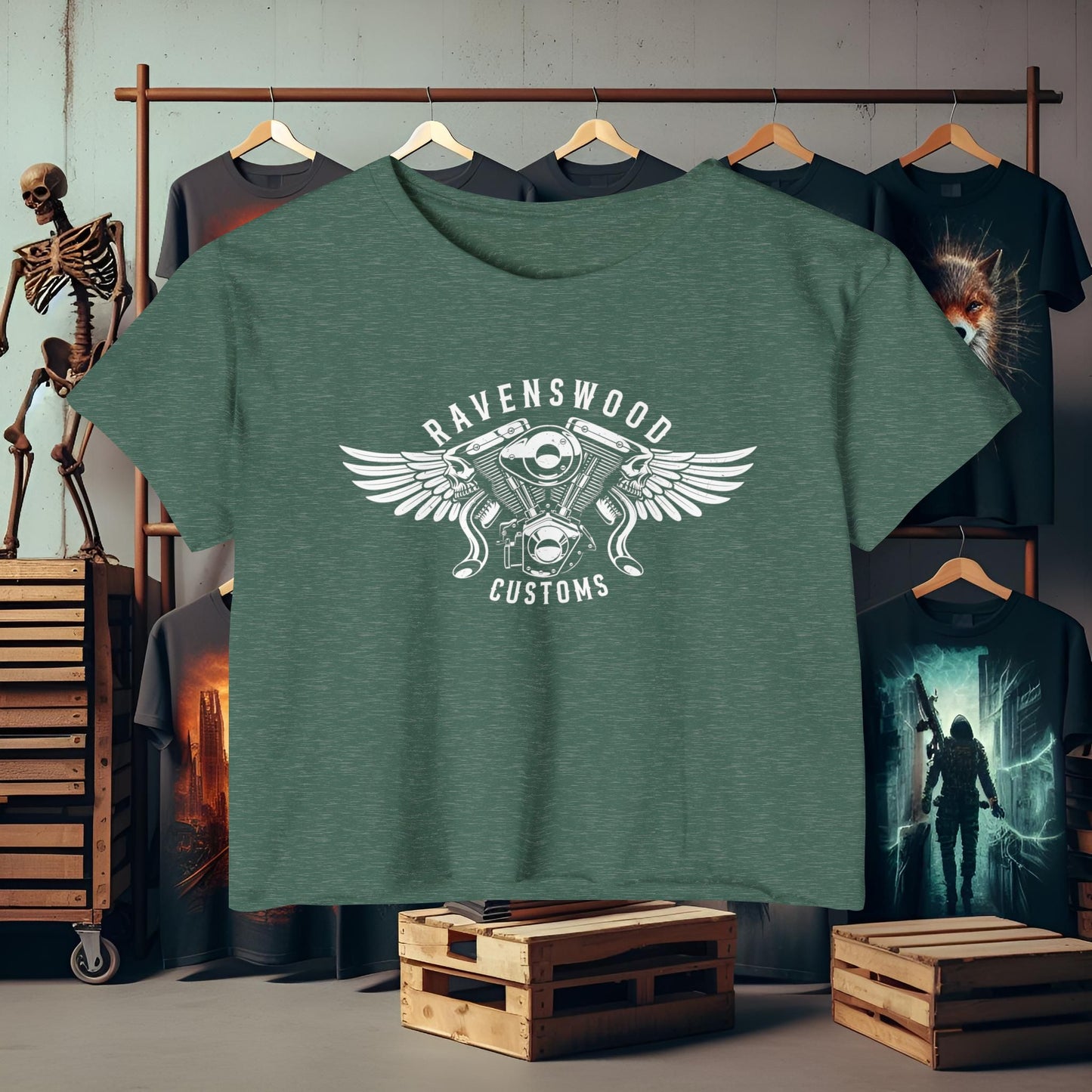 Ravenswood Customs Women's Festival Crop Top - Boho Chic Tee for Summer Events