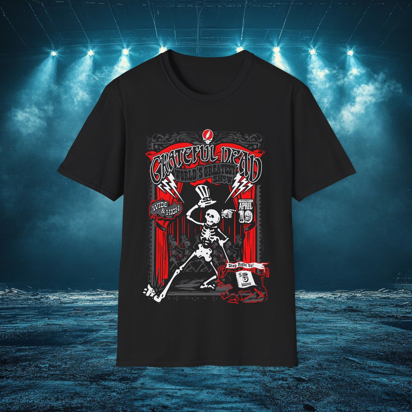 Grateful Dead Skeleton T-Shirt, Unisex Graphic Tee, Music Festival Shirt, Vintage Band Apparel, Concert Wear, Retro Style Tee