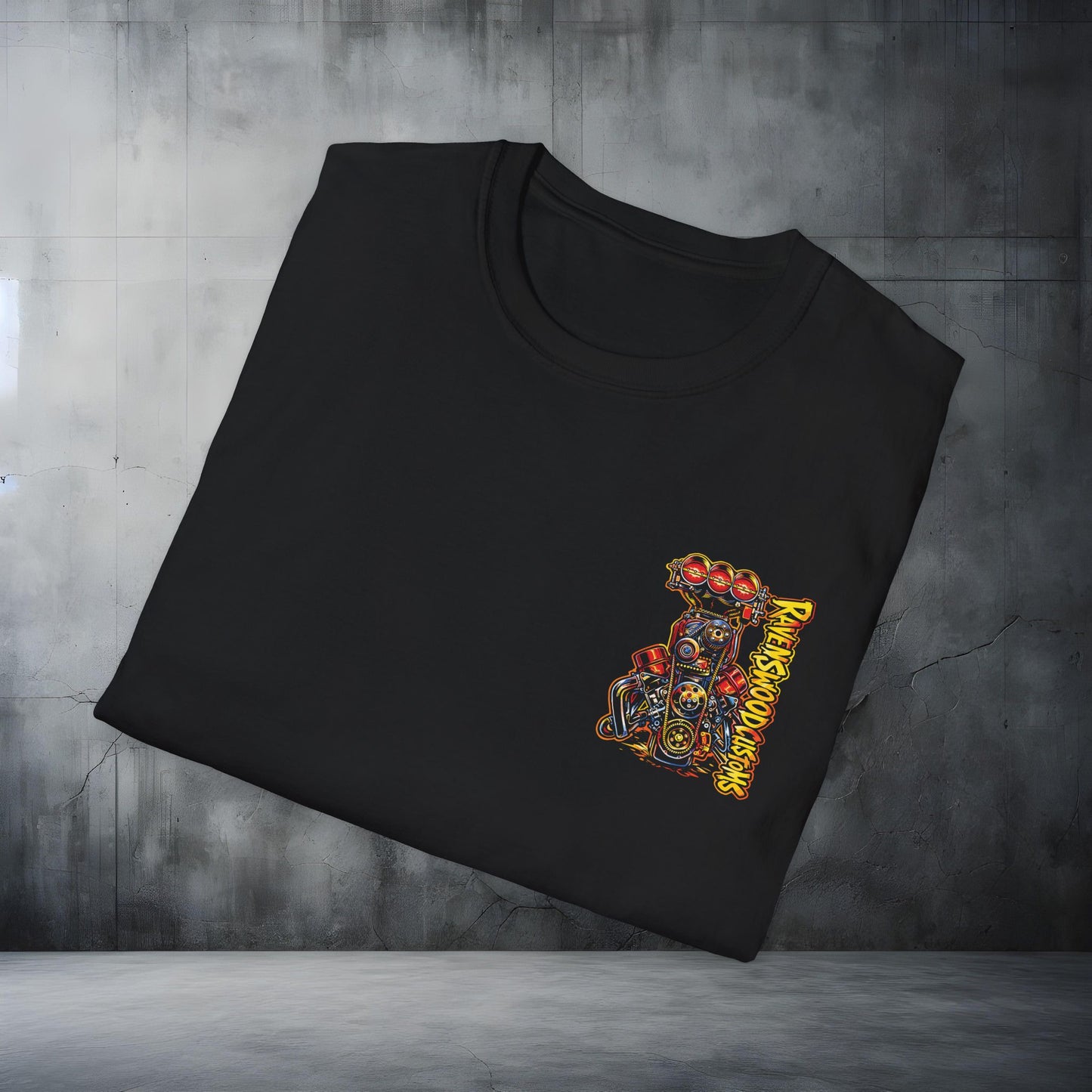 Ravenswood Customs Blown Injected V8 Engine Graphic Tee