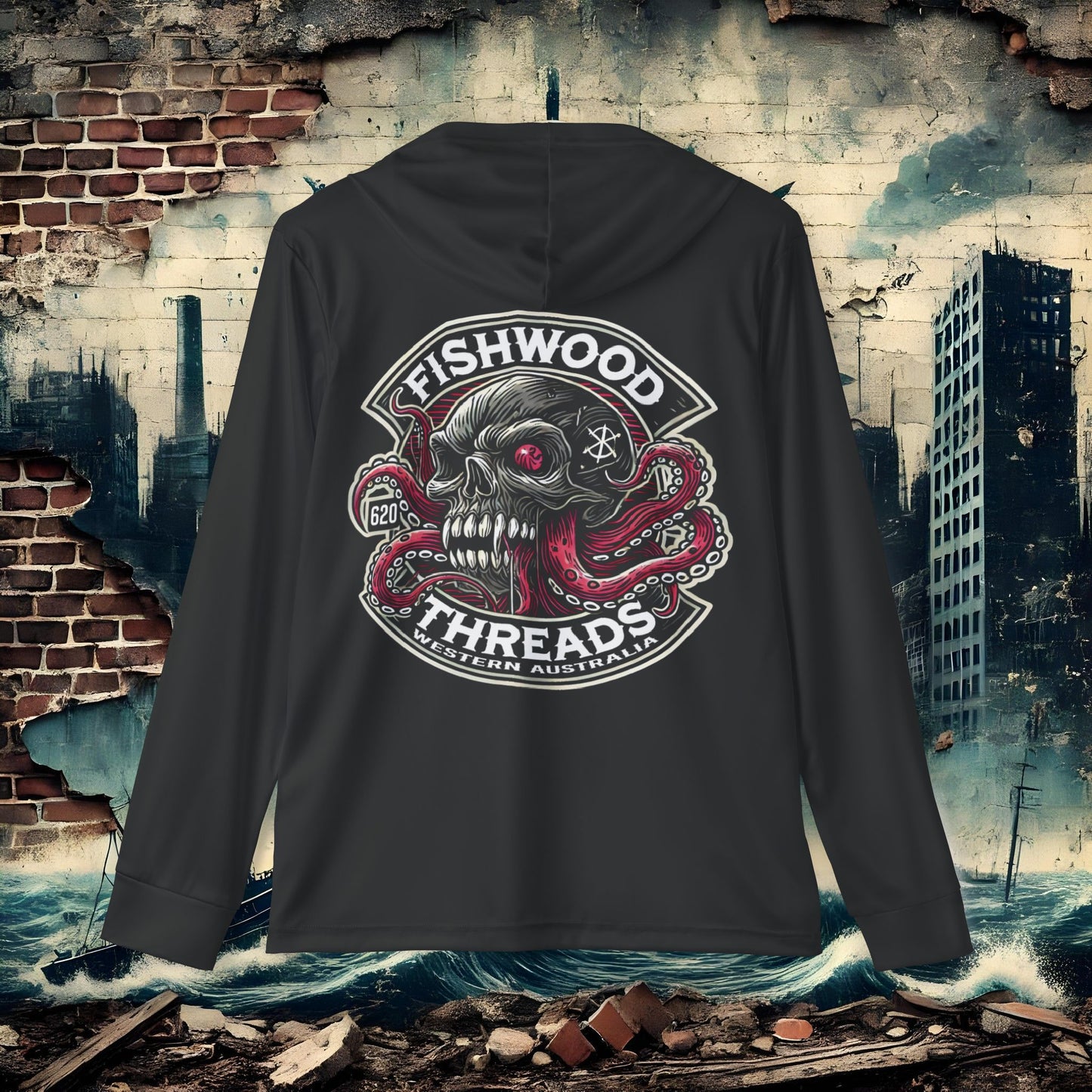 Men's Sports Warmup Hoodie - Fishwood Threads, Adventure & Outdoor Enthusiasts