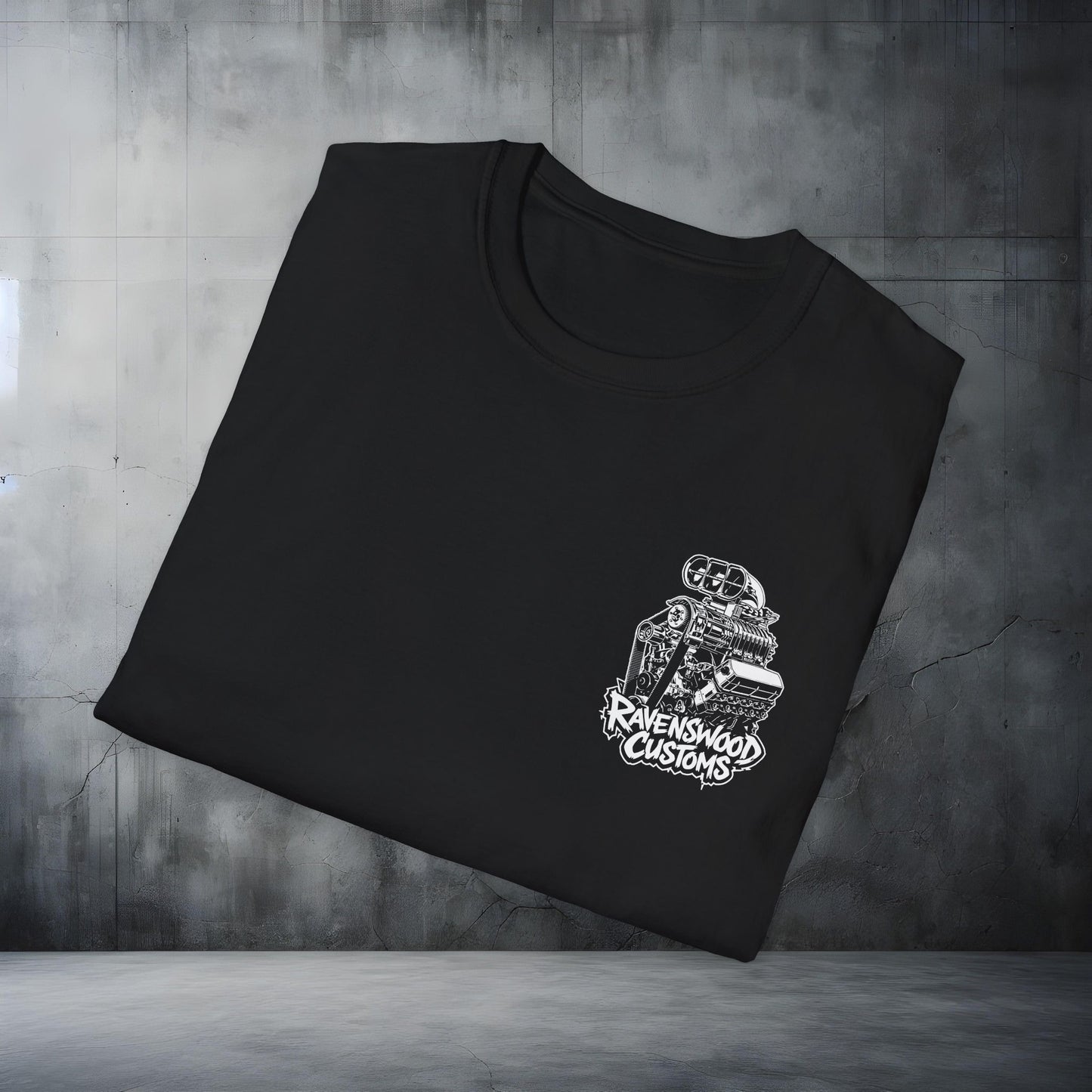 Ravenswood Customs Blown Windsor V8 Engine Graphic T-Shirt