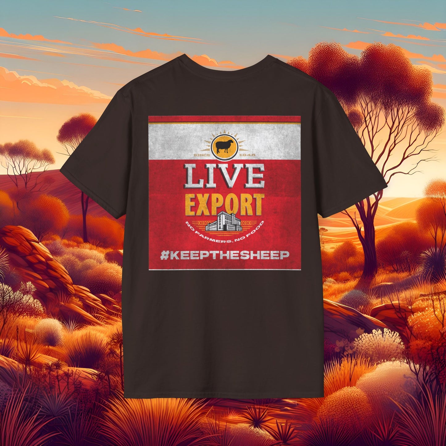 Worn and Distressed Live Export #keepthesheep Unisex Softstyle T-Shirt - Bold Graphic Tee for Keep the Sheep movement