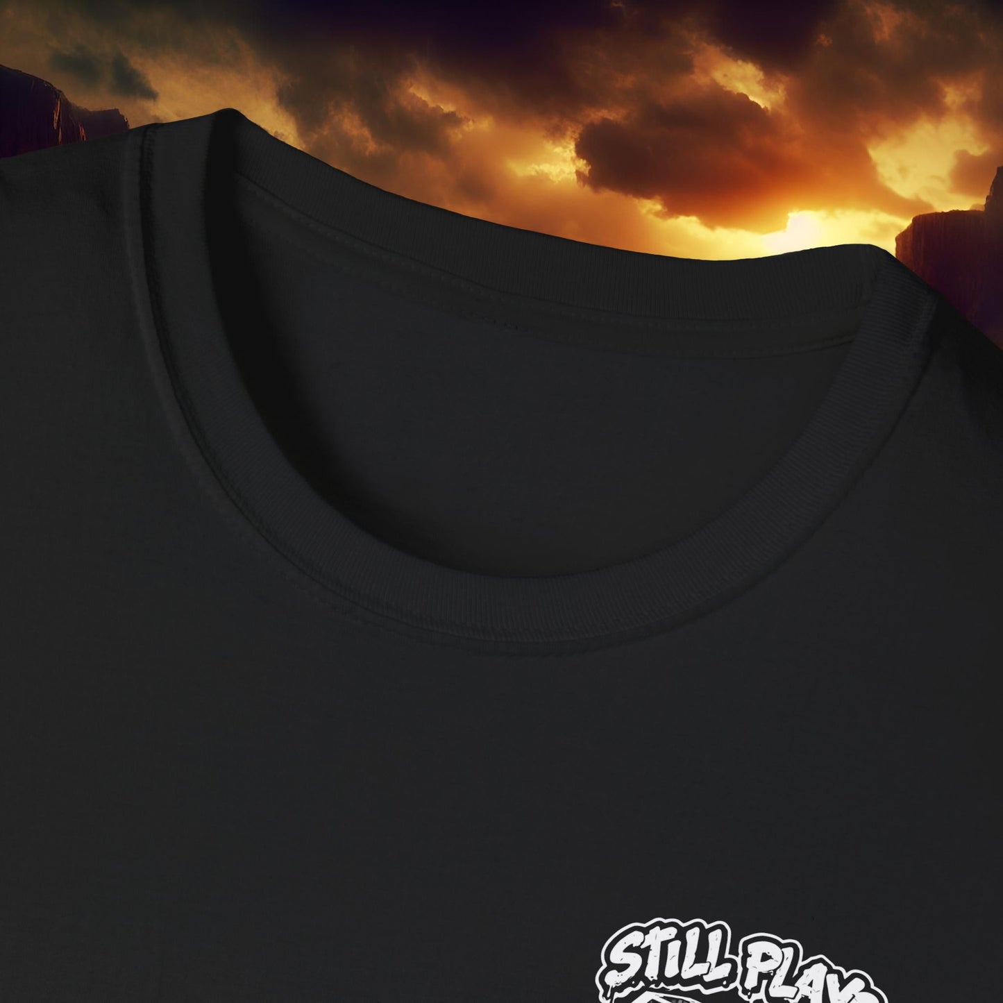 "Still Plays With Blocks" V8 Engine Block Graphic White Tee