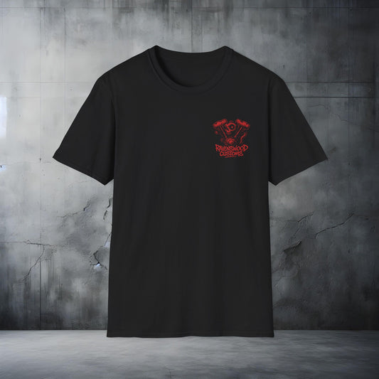 Ravenswood Customs Red Vtwin Skull T-Shirt | Unisex Softstyle Tee