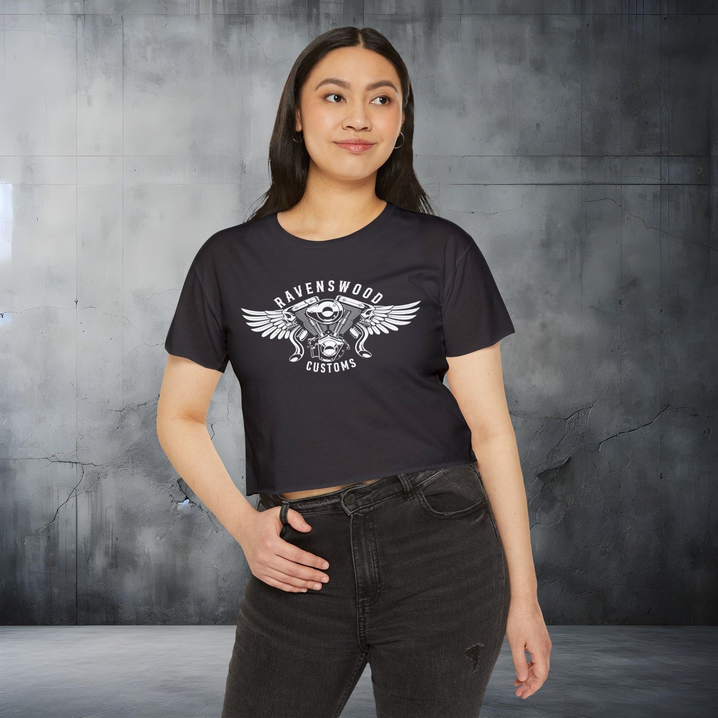 Ravenswood Customs Women's Festival Crop Top - Boho Chic Tee for Summer Events