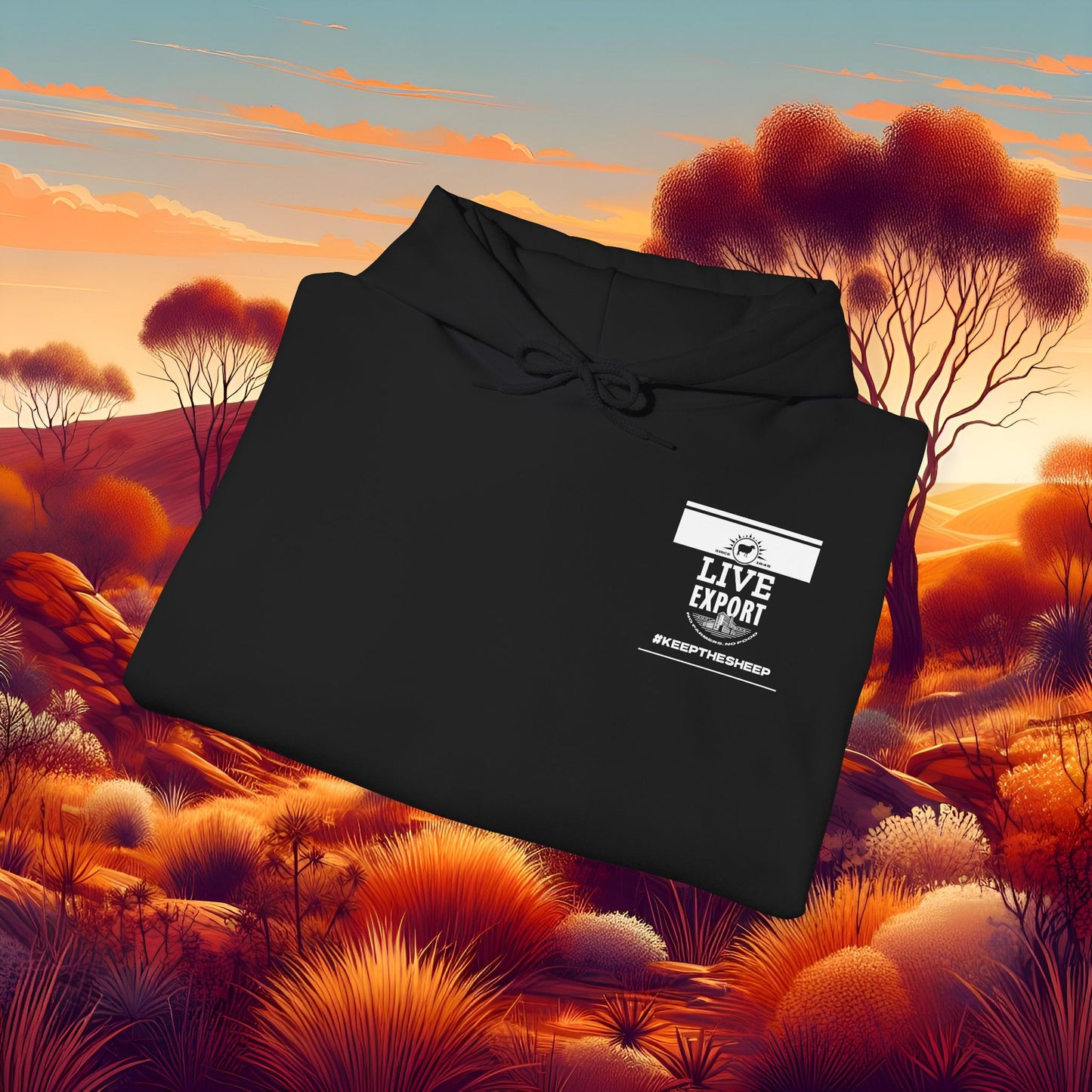 Live Export Keep the Sheep Black & White Unisex Heavy Blend™ Hooded Sweatshirt