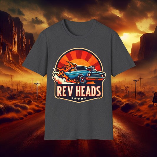 Retro Rev Heads Unisex Softstyle T-Shirt