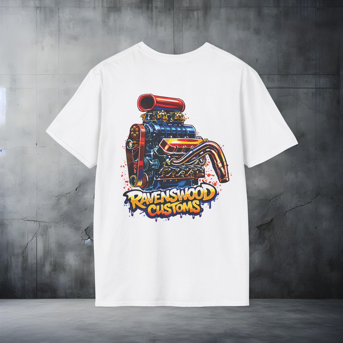Ravenswood Customs Blown V8 Engine Graphic T-Shirt