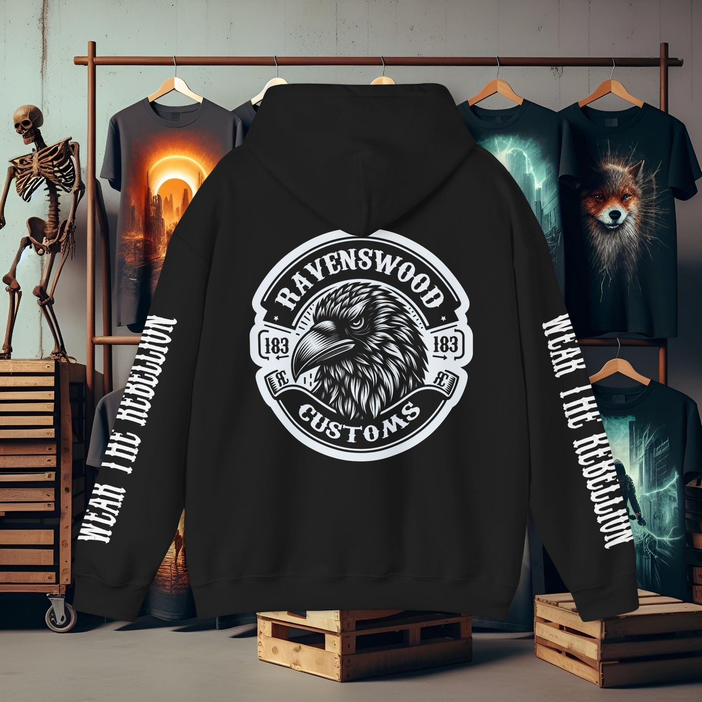 Ravenswood Customs Wear the Rebellion OG Unisex Heavy Blend™ Hooded Sweatshirt