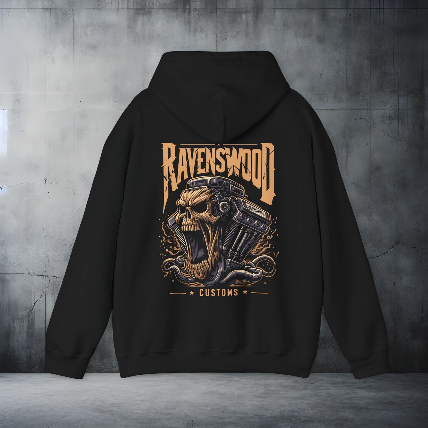 Ravenswood Customs Skull Vtwin Unisex Heavy Blend™ Hooded Sweatshirt