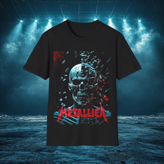 Metallica Skull Graphic 8 Unisex Softstyle T-Shirt, Band Tee, Music Apparel, Perfect Gift for Rock Fans, Concert Wear, Casual Style