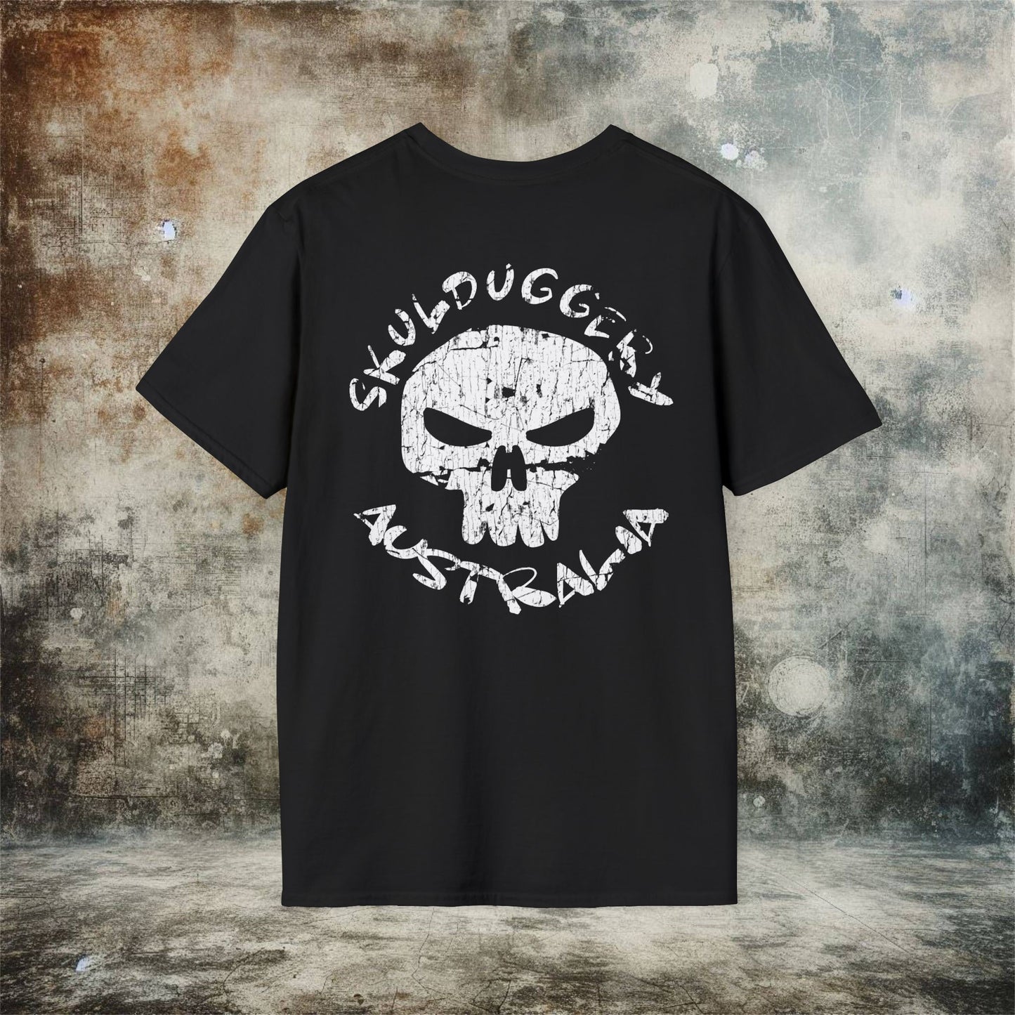Worn Skulduggery Australia Graphic T-Shirt | Unisex Softstyle Tee for Casual Wear