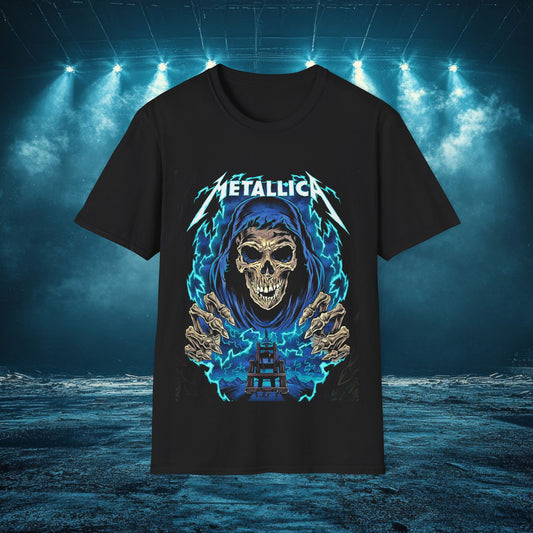 Metallica Skull Graphic 10 Unisex Softstyle T-Shirt, Band Tee, Music Apparel, Perfect Gift for Rock Fans, Concert Wear, Casual Style