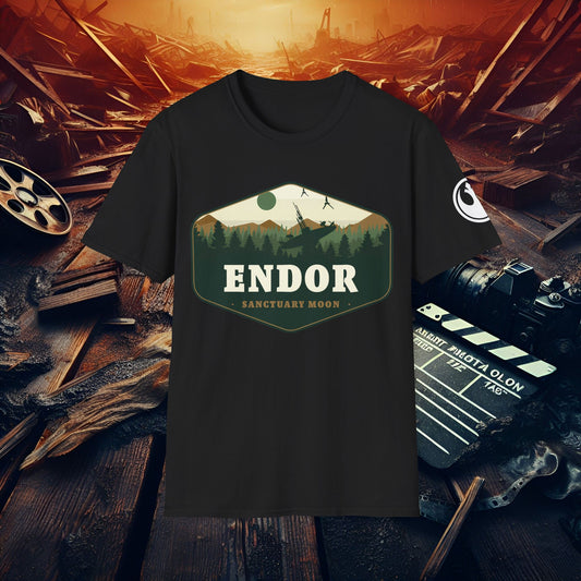 Endor Sanctuary Moon T-Shirt | Fan Apparel, Unisex Graphic Tee, Sci-Fi Gift, Geeky Fashion, Adventure Shirt