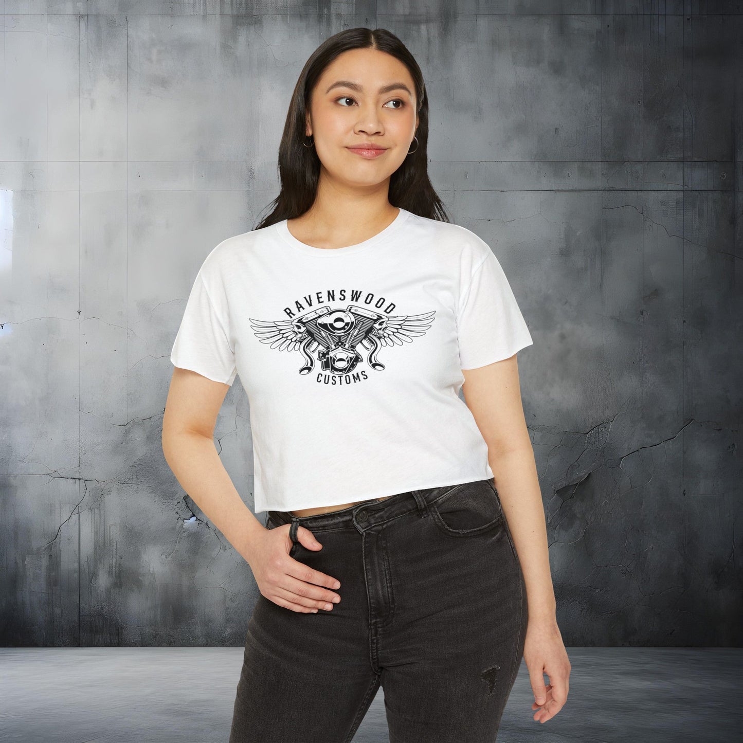 Ravenswood Customs Women's Festival Crop Top - Boho Chic Tee for Summer Events
