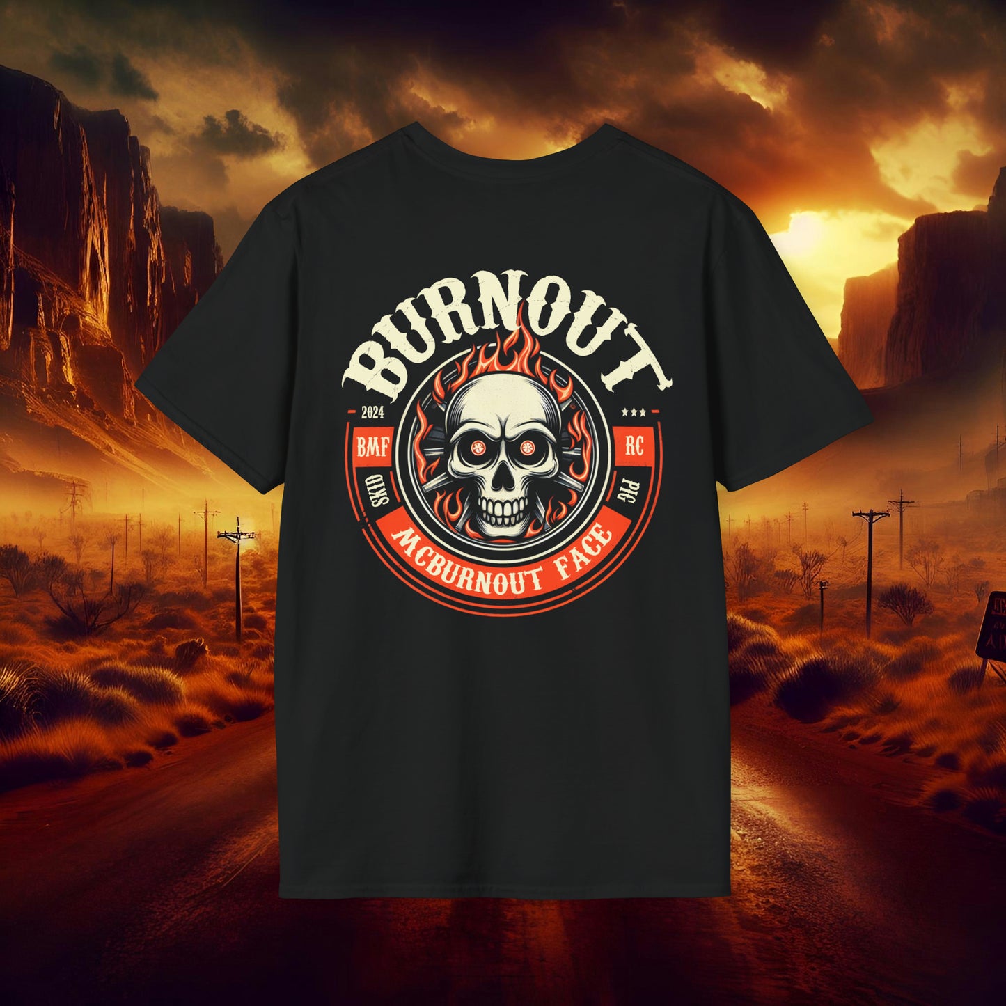 Burnout McBurnout Face Unisex Softstyle T-Shirt