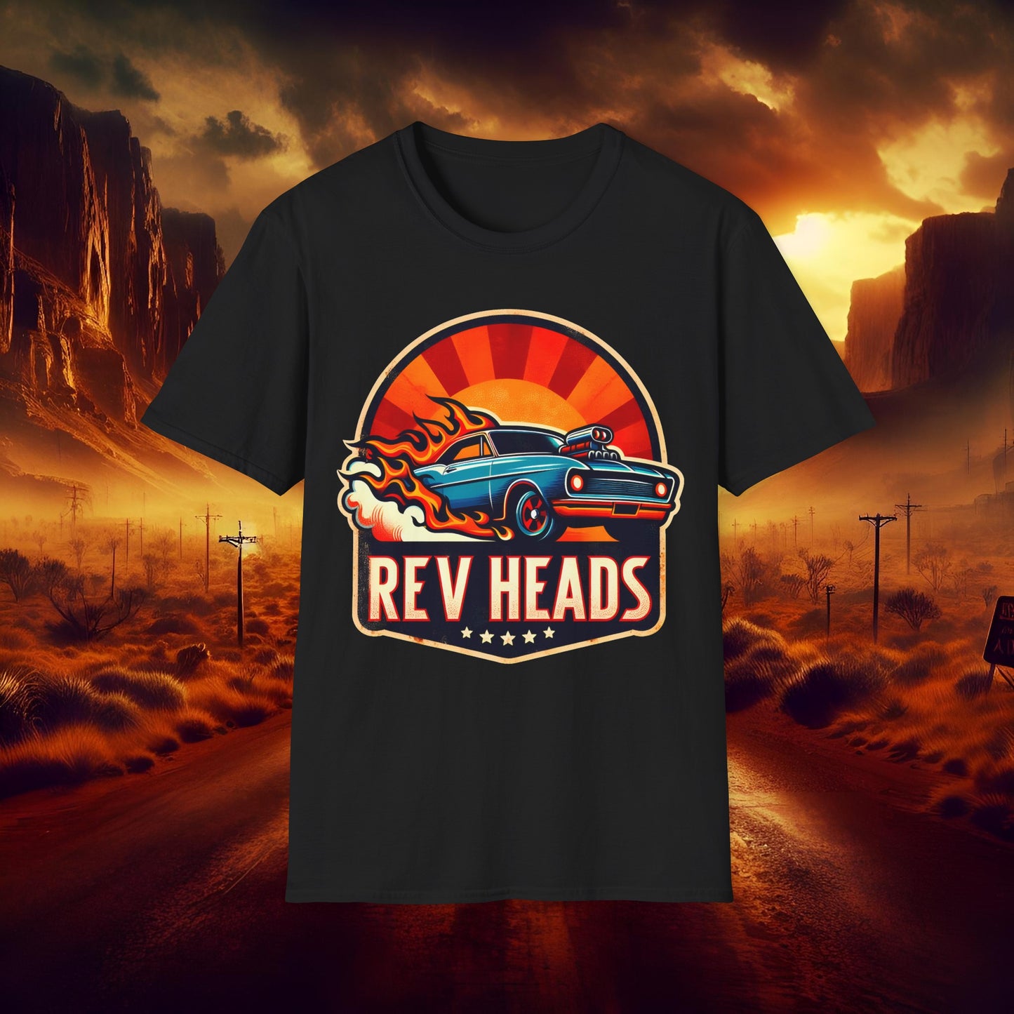 Retro Rev Heads Unisex Softstyle T-Shirt