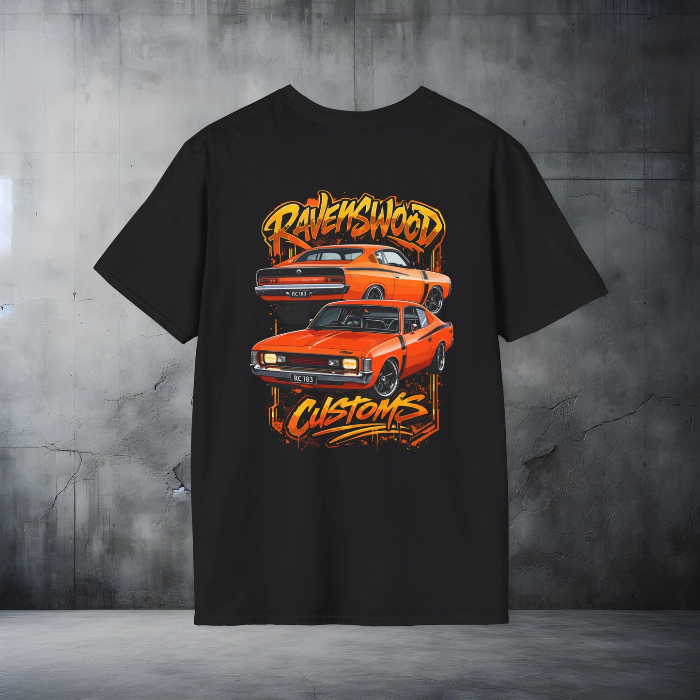 Ravenswood Customs VH Valiant Charger Classic Car Stack T-Shirt Vintage Muscle Car Graphic