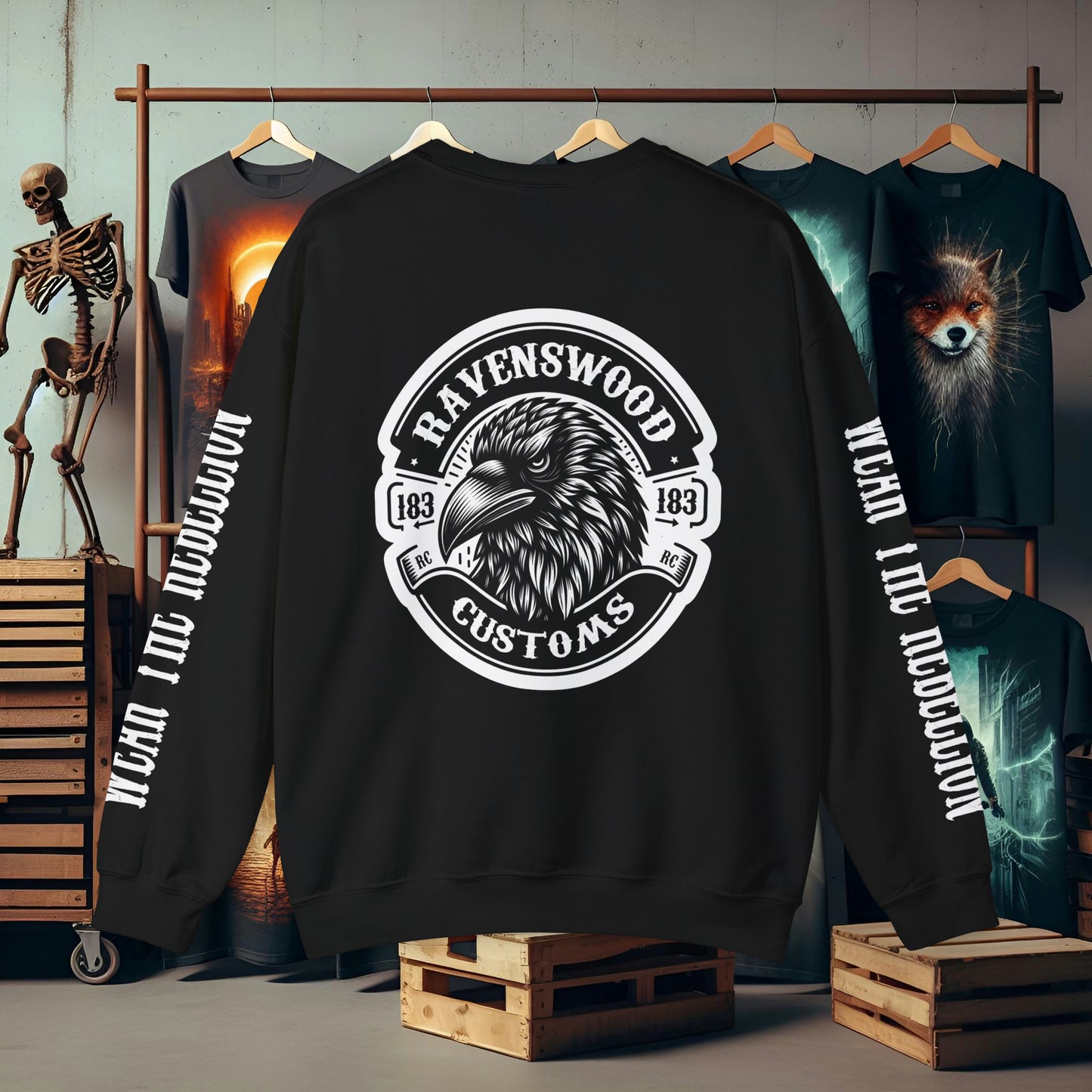 Ravenswood Customs Wear the Rebellion Unisex Heavy Blend™ Crewneck Sweatshirt