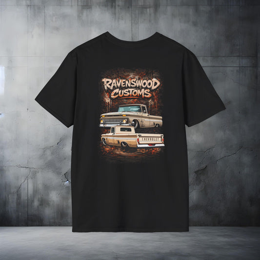 Ravenswood Customs 1963 Chev C10 Classic Car Stack T-Shirt Vintage Muscle Car Graphic