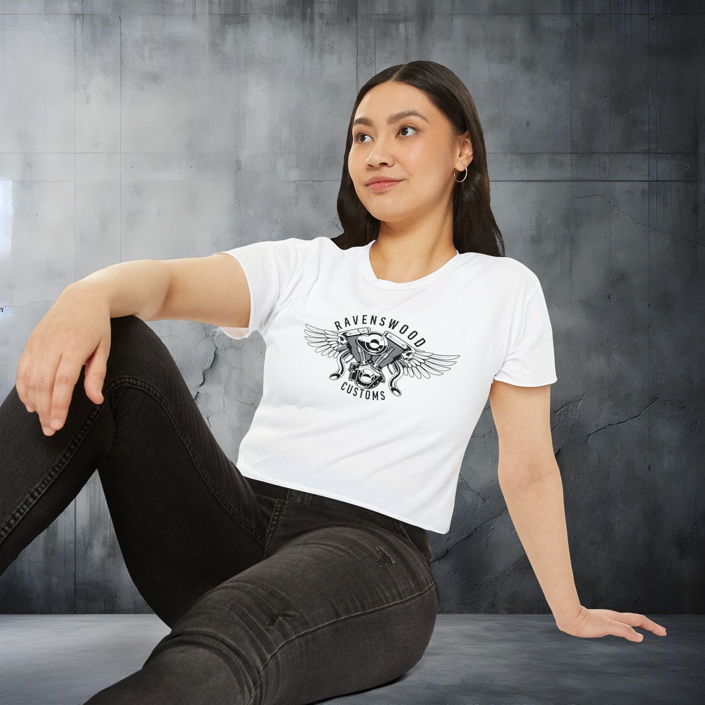 Ravenswood Customs Women's Festival Crop Top - Boho Chic Tee for Summer Events