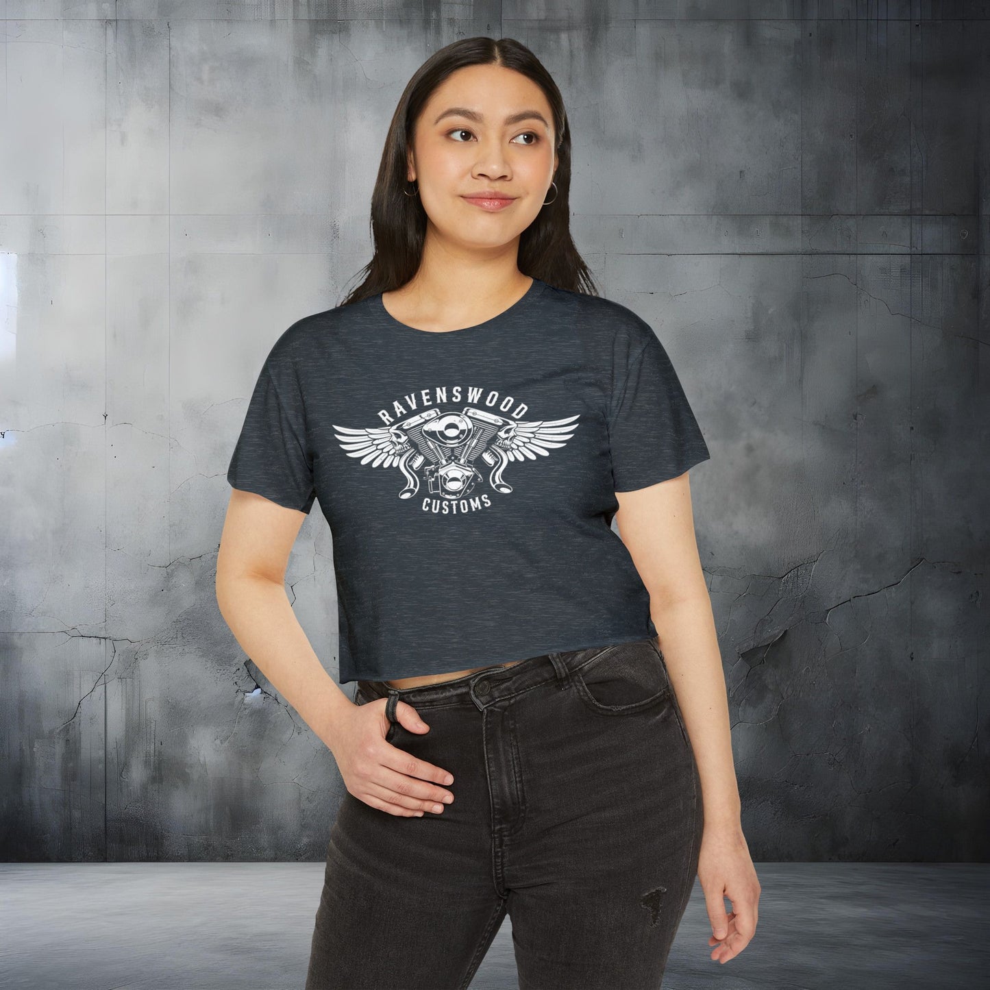Ravenswood Customs Women's Festival Crop Top - Boho Chic Tee for Summer Events