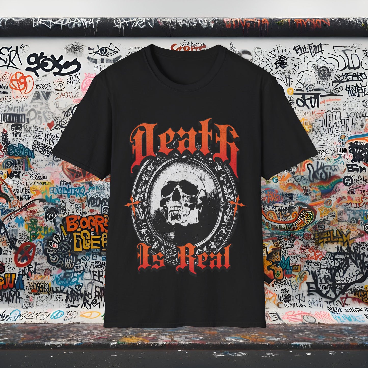 Death Is Real Skull Graphic Unisex T-Shirt, Gothic Tee, Music Festival Shirt, Halloween Costume, Alternative Fashion