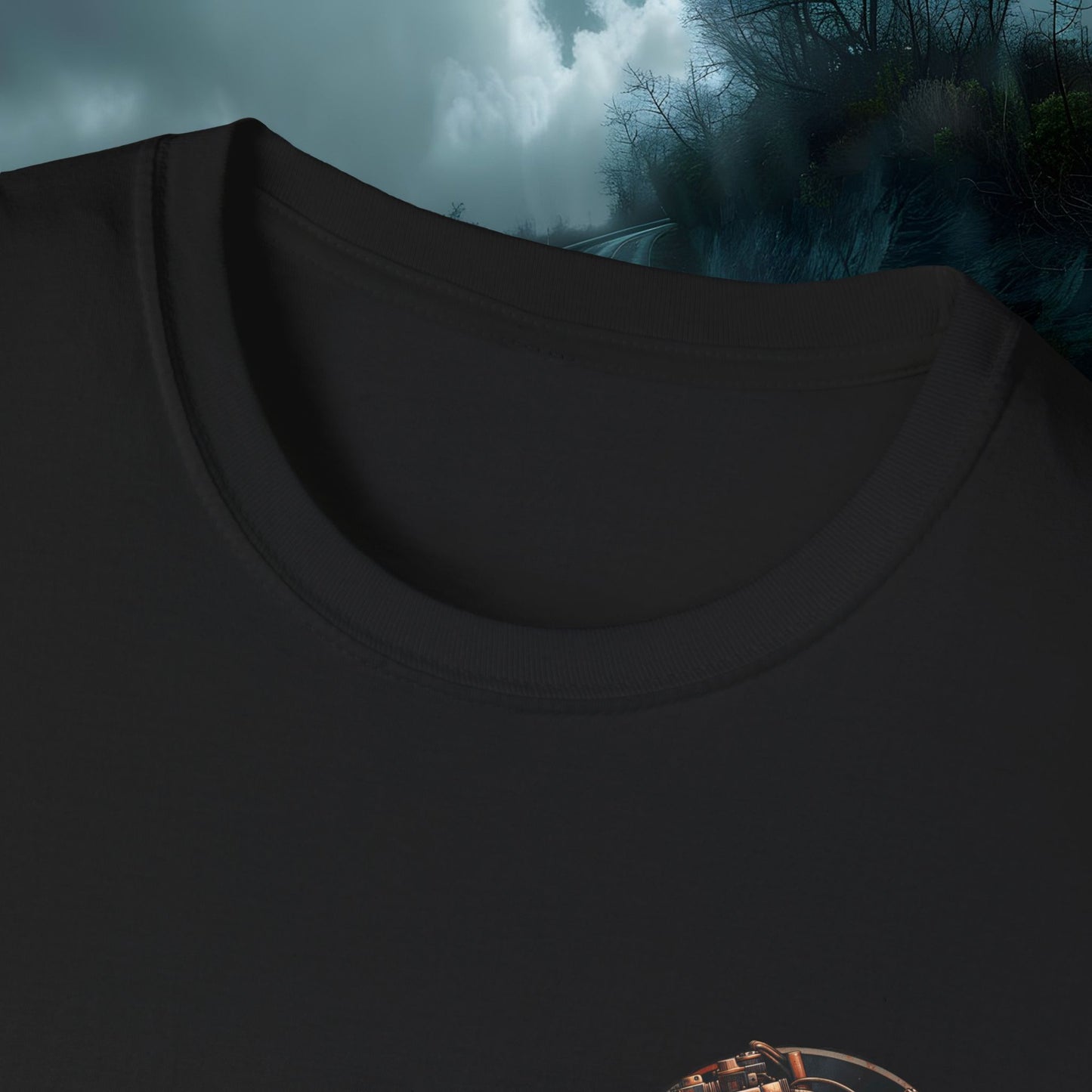 Motorcycle Enthusiast T-Shirt - Vintage Engine Design for Riders