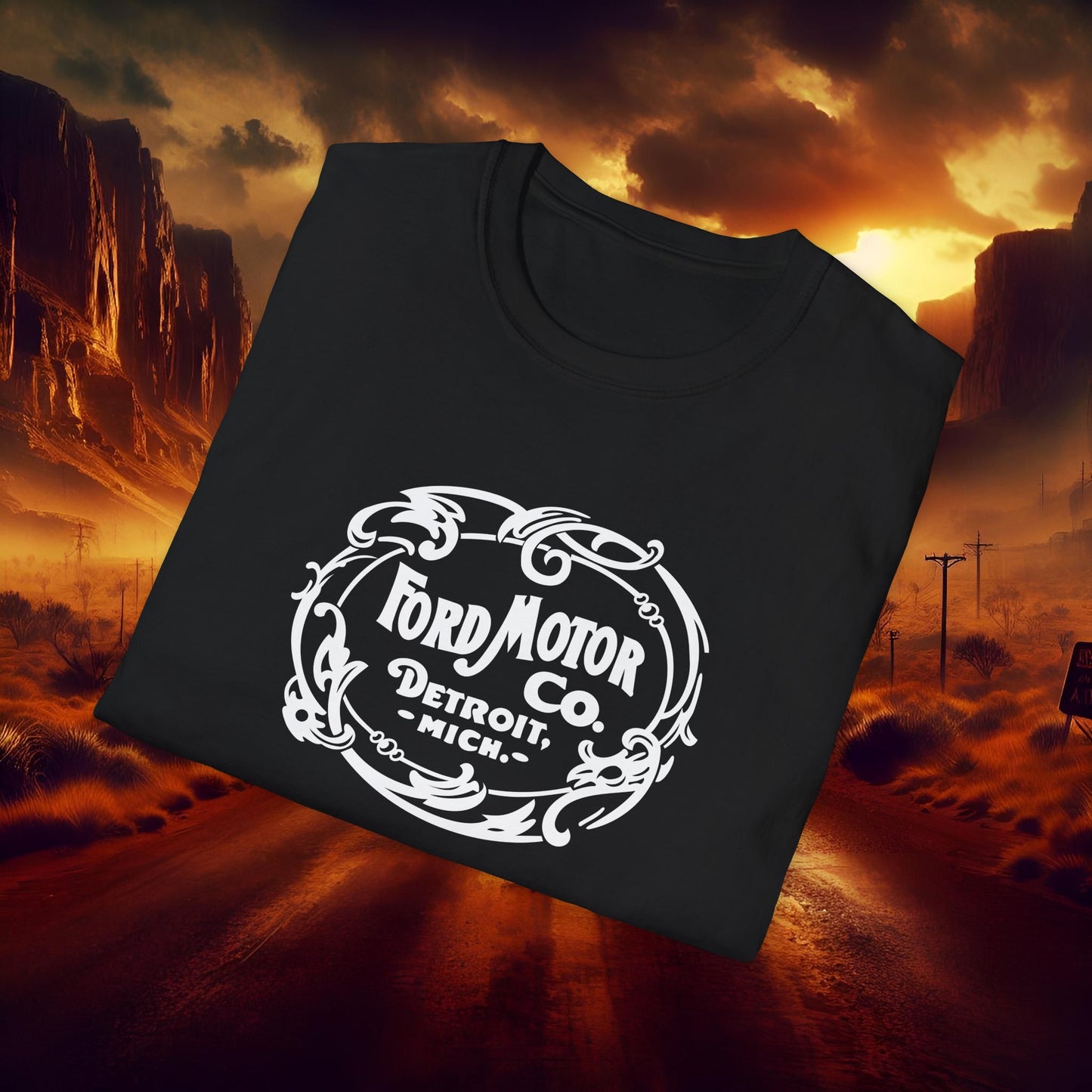 Vintage Ford Graphic T-Shirt, Classic Car Lover Tee, Unisex Softstyle Shirt, Gift for Mechanic, Retro Auto Apparel