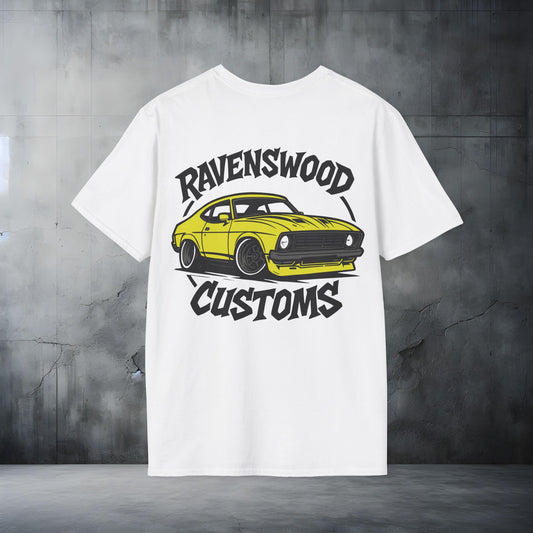 Ravenswood Customs Unisex Softstyle T-Shirt - Yellow Coupe Design, Cool Graphic Tee