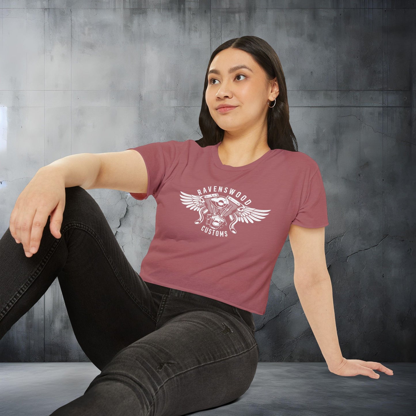 Ravenswood Customs Women's Festival Crop Top - Boho Chic Tee for Summer Events