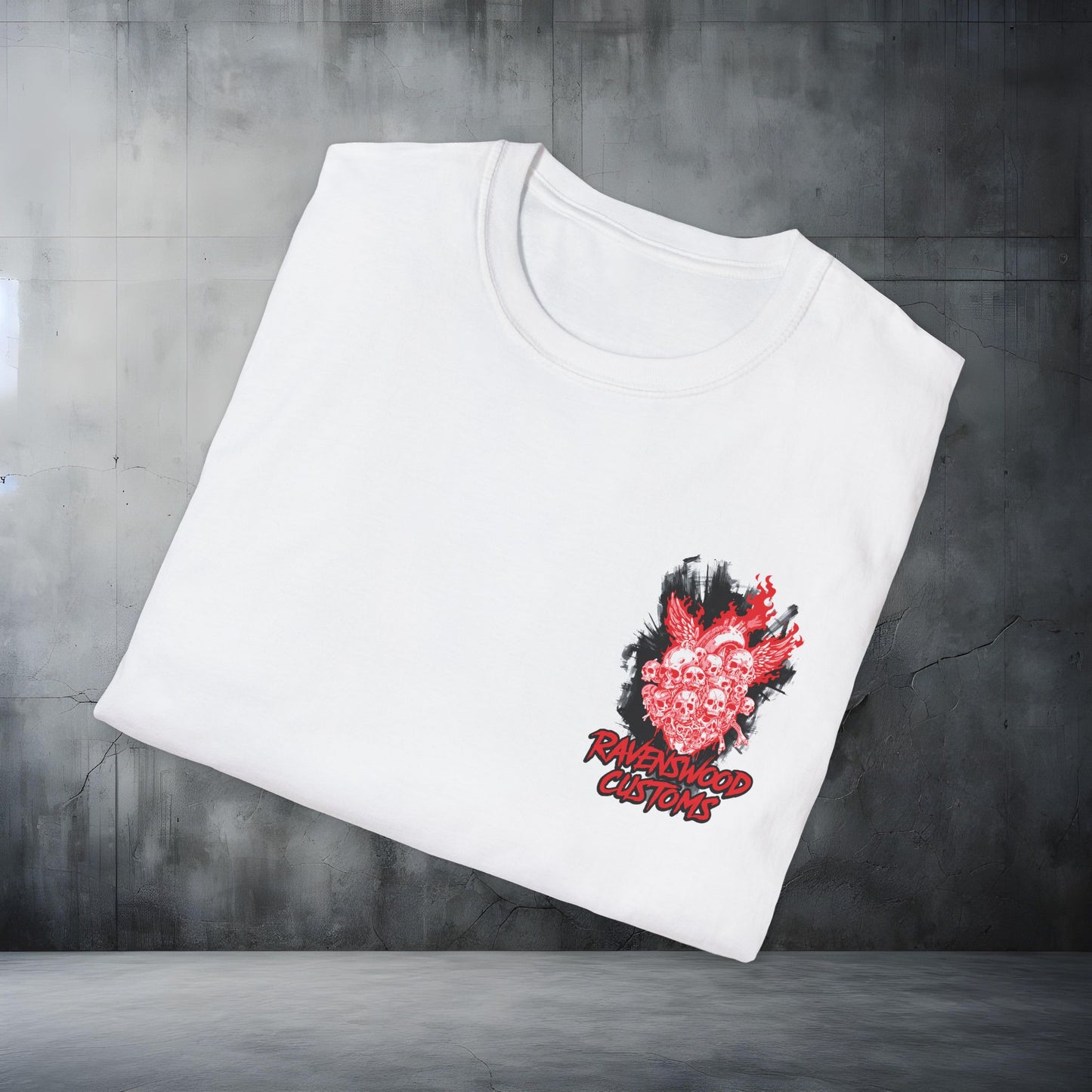 Ravenswood Customs Burning Heart of Skulls T-Shirt Graphic Streetwear Tee