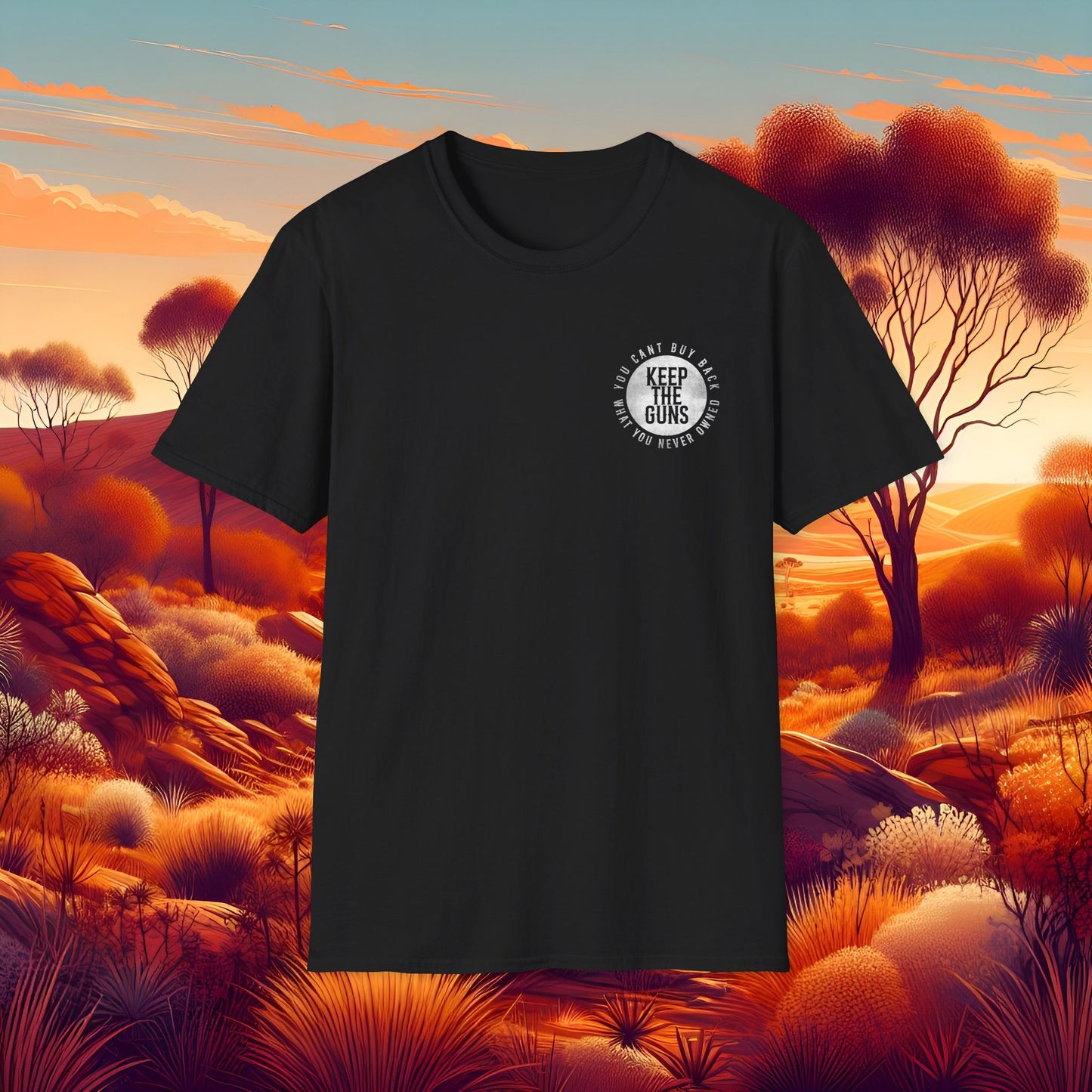 Unisex Softstyle T-Shirt: 'Keep the Guns' Graphic Tee