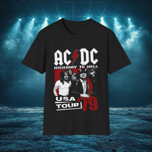 Highway to Hell Unisex T-Shirt, Vintage Rock Tee, Music Memorabilia, 70s Concert Wear, Gift for Rock Fans