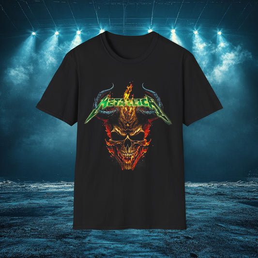 Metallica Skull Graphic 2 Unisex Softstyle T-Shirt, Band Tee, Music Apparel, Perfect Gift for Rock Fans, Concert Wear, Casual Style